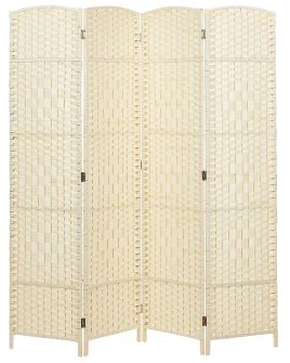 Folding 4 Panel Room Divider 178 x 163 cm Beige LAPPAGO