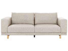 3 Seater Fabric Sofa Light Beige NIVALA