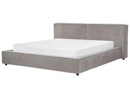 Fabric EU Super King Size Bed Grey LINARDS