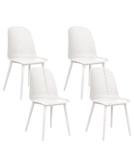Set of 4 Dining Chairs White EMORY