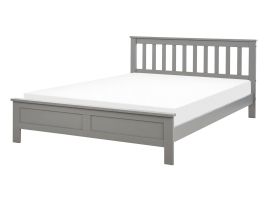 Wooden EU Double Size Bed Grey MAYENNE