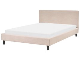 Fabric EU Double Size Bed Beige FITOU