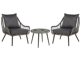 PE Rattan Bistro Set Grey LAURETO