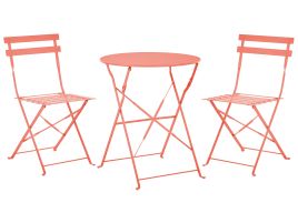 Steel Garden Bistro Set Coral Red FIORI