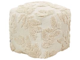 Cotton Pouffe 50 x 50 x 50 cm Beige MULTAN