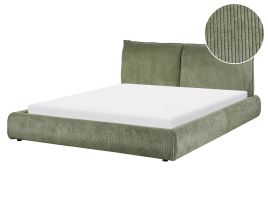 Corduroy EU King Size Bed Green VINAY