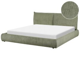 Corduroy EU Super King Size Bed Green VINAY