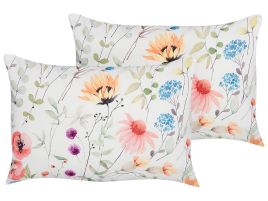 Set of 2 Outdoor Cushions Floral Pattern 40 x 60 cm Multicolour MONESI