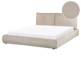 Corduroy EU King Size Waterbed Taupe VINAY