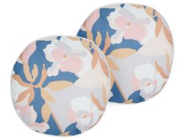 Set of 2 Outdoor Cushions Floral Pattern âŒ€ 40 cm Multicolour VEREZZI