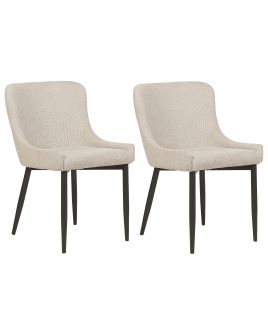 Set of 2 Dining Chairs Light Beige EVERLY