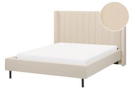 Boucle EU Double Size Bed Beige VILLETTE