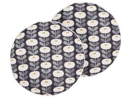 Set of 2 Outdoor Cushions Geometric Pattern ⌀ 40 cm Grey VALSORDA