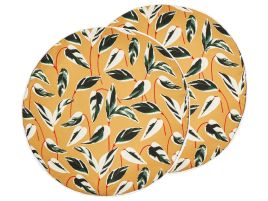 Set of 2 Outdoor Cushions Leaf Motif ⌀ 40 cm Multicolour TAGGIA