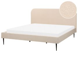 Boucle EU Super King Size Bed Beige FLAYAT