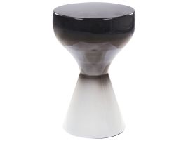 Metal Side Table Black and White TIBITO