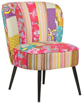 Fabric Armchair Patchwork Multicolour VOSS