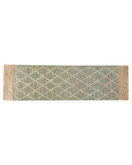 Jute Runner Rug 80x300cm Green and Beige