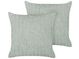 Set of 2 Cotton Cushions 45x45cm Green