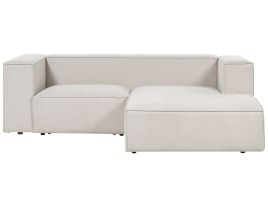Left Hand 2 Seater Corner Sofa Beige VERNON