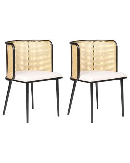 Set of 2 Metal Dining Chairs Black KOBUK