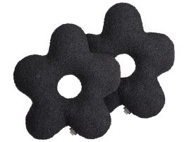 Set of 2 Teddy Cushions 40x40cm Black
