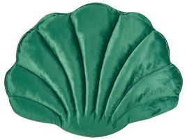 Velvet Seashell Cushion 47x35cm Green