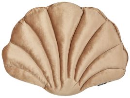 Velvet Seashell Cushion 47x35cm Beige