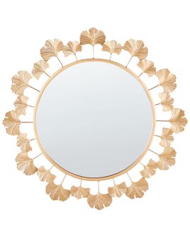Round Metal Wall Mirror 60cm Gold