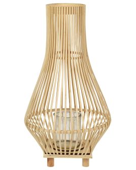 Wooden Candle Lantern 58 cm Light LEYTE