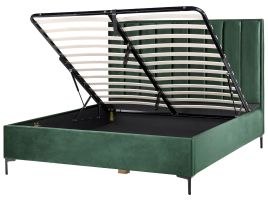 Velvet EU Super King Size Ottoman Bed Dark Green SEZANNE