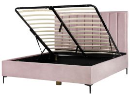 Velvet EU Super King Size Ottoman Bed Pink SEZANNE