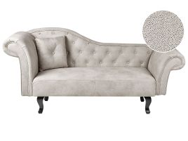 Left Hand Velvet Chaise Lounge Taupe LATTES II