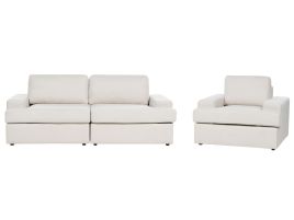 4 Seater Fabric Living Room Set Light Beige ALLA