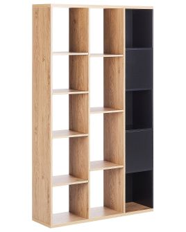 Bookcase Light Wood with Black BANGOR
