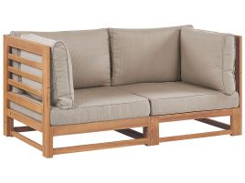 2 Seater Certified Acacia Wood Garden Sofa Light TRANI