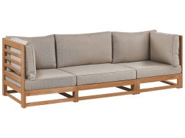 3 Seater Certified Acacia Wood Garden Sofa Light TRANI