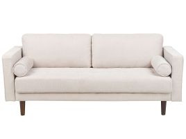 3 Seater Fabric Sofa Beige NURMO