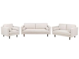 6 Seater Fabric Living Room Set Beige NURMO