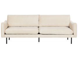 3 Seater Velvet Sofa Light Beige VINTERBRO