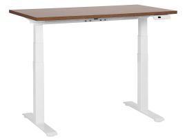 Electric Adjustable Standing Desk 120 x 72 cm Dark Wood and White DESTINES