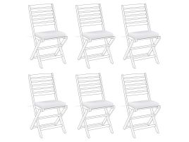 Set of 6 Outdoor Seat Pad Cushions White TOLVE