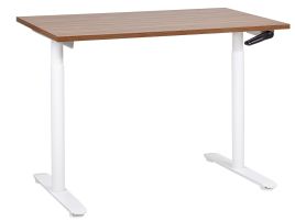 Adjustable Standing Desk 120 x 72 cm Dark Wood and White DESTINAS