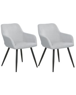 Set of 2 Velvet Chairs Light Grey CASMALIA