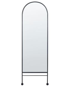 Metal Wall Mirror 45x145cm Black