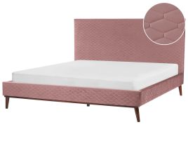 Velvet EU Super King Size Bed Pink BAYONNE
