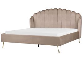 Velvet EU Super King Size Bed Taupe AMBILLOU