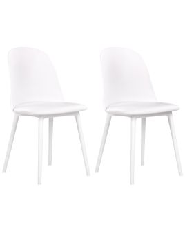 Set of 2 Dining Chairs White FOMBY