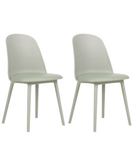 Set of 2 Dining Chairs Light Green FOMBY