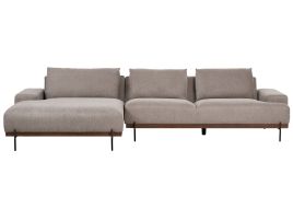 Right Hand Corner Fabric Sofa Light Brown MARIFERD